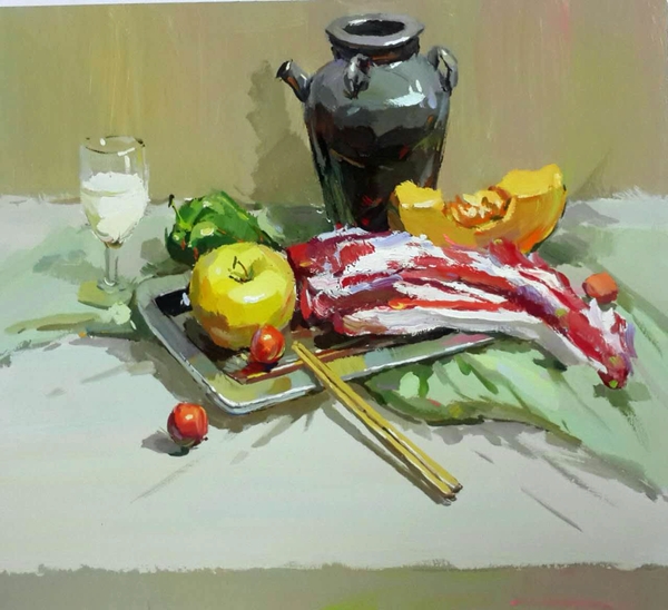 吴国然水粉色彩范画